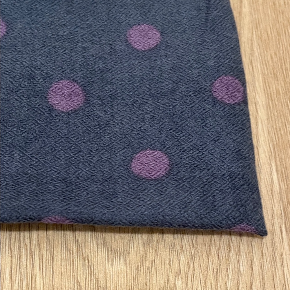 100% Wool Polka Dot Women's Scarf - Dark Blue and Purple - 28”x75” - Picture 7 of 10
